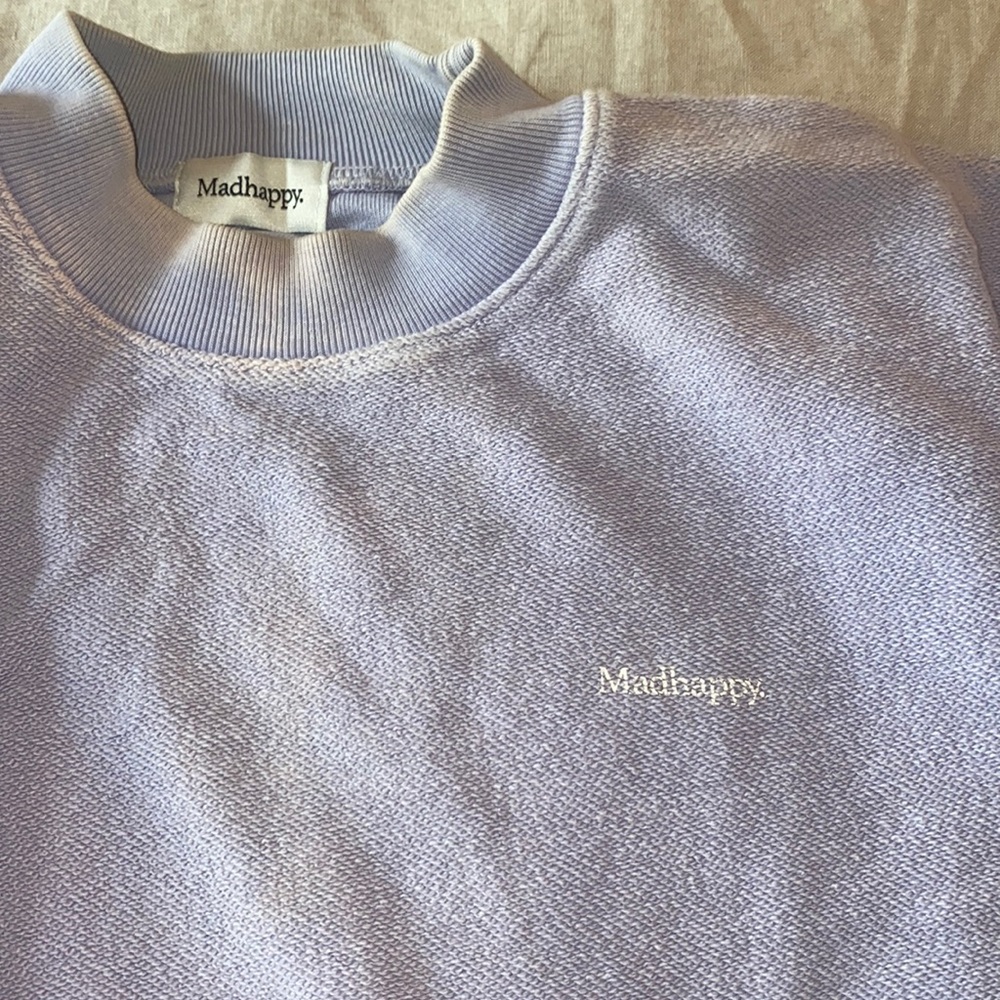 mad happy terry cloth cropped crewneck